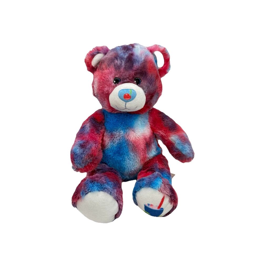 Beary Cherry Blizzard Tie Dye Plush 16" Dairy Queen DQ Build-A-Bear EUC